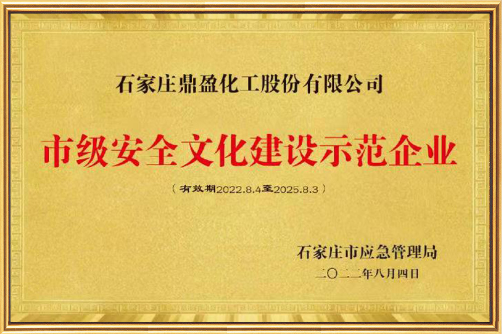 市级安全文化建设示范企业牌匾