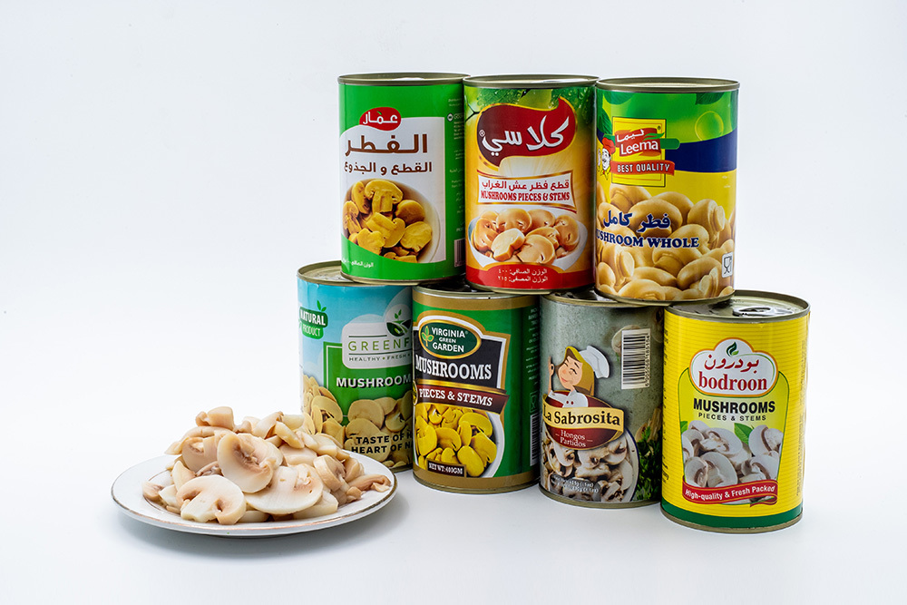 Canned edible mushrooms