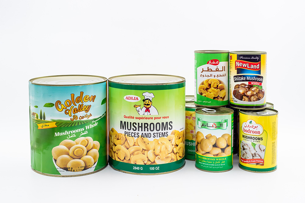 Canned edible mushrooms