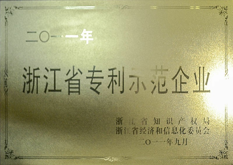 2011 Zhejiang Province Patent Demonstration Enterprise