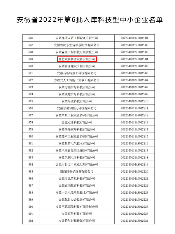 安徽省2022第六批科小入库名单