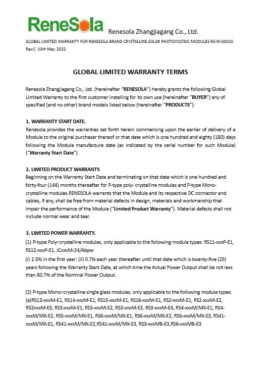 Global Limited Warranty