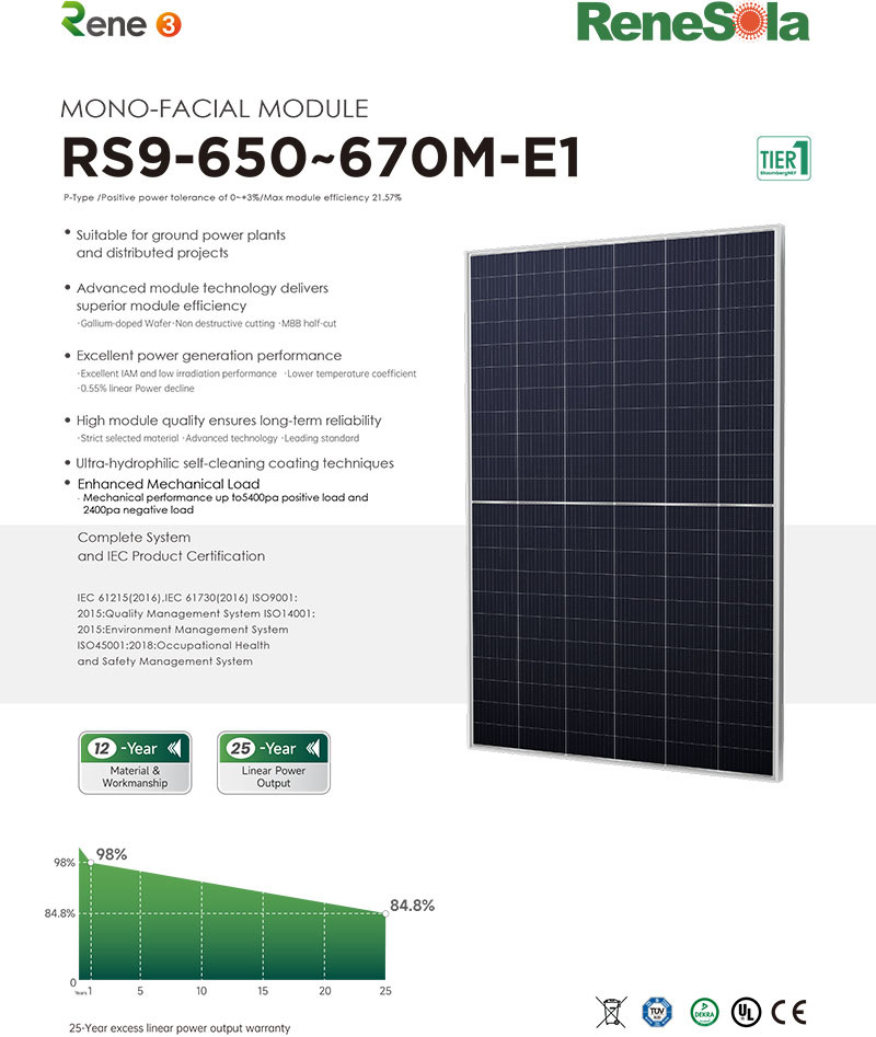 RS9-650~670M(210-132 mono-facial module)