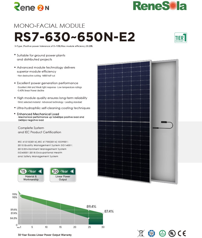 RS7-630~650NN-type (182-156 mono-facial module )