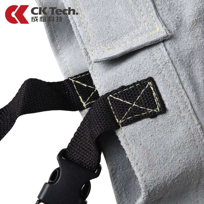 成楷科技（CK-Tech）焊接围裙 CKB-6103XL 牛二层皮 电焊耐磨防烫 劳保防护 灰色
