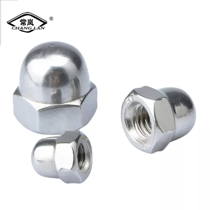 Hex acorn nut DIN1587 Carbon steel Stainless Galvanized zinc plated