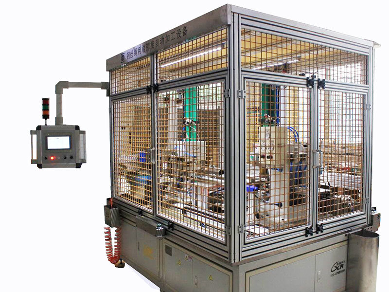 Automatic processing equipment for riveting both ends of bare steel wire rope