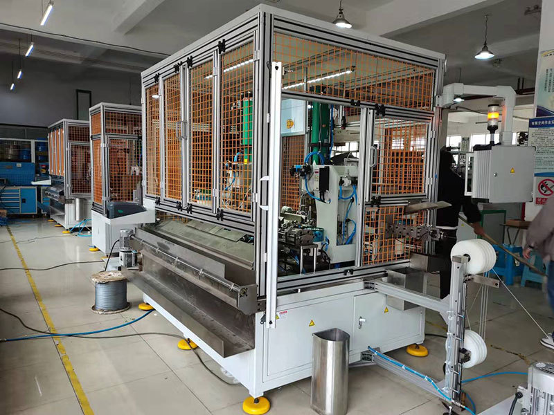 Automatic processing equipment for riveting both ends of bare steel wire rope