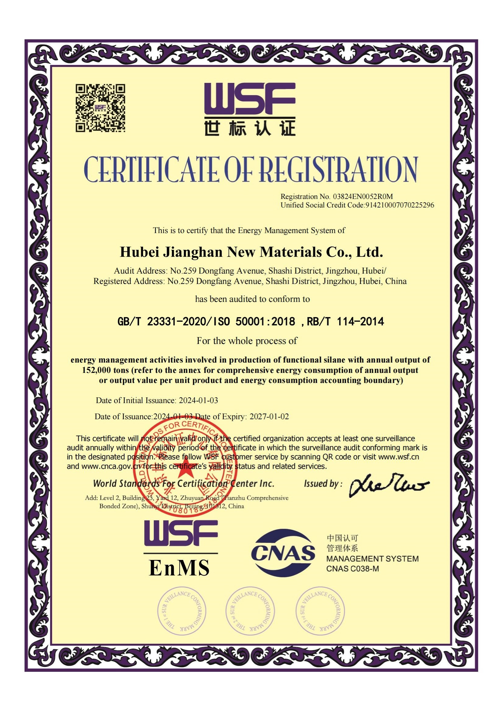 ISO 50001 Energy management system certification