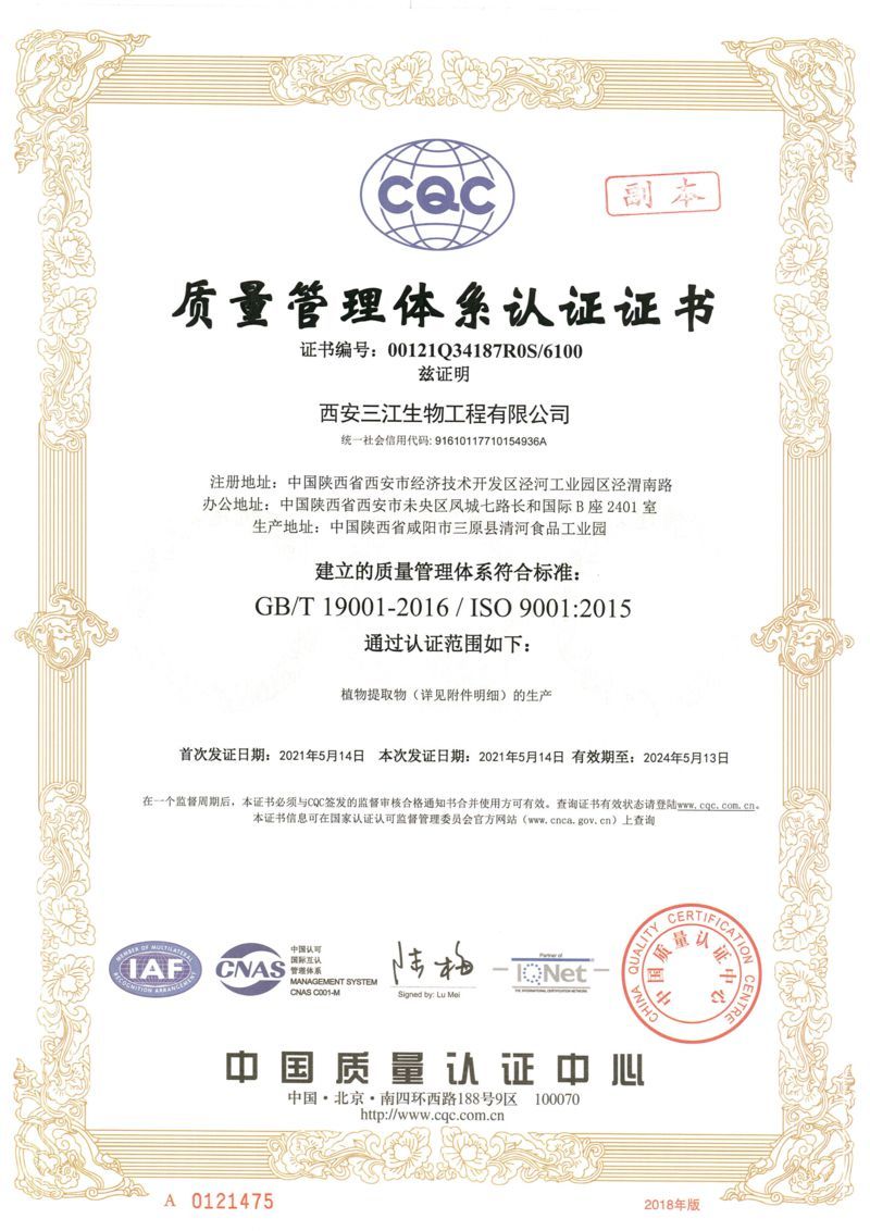 Quality Management System Certificate01 Quality Management System Certificate01