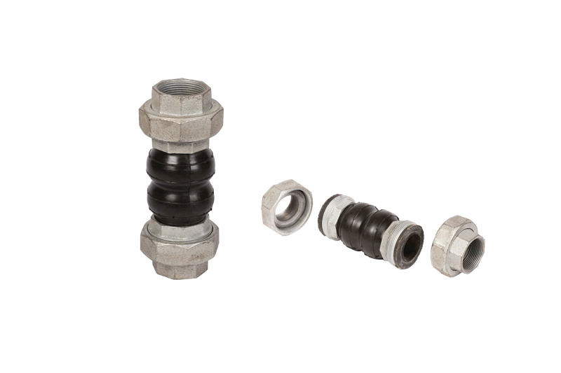 Double sphere thread rubber joint