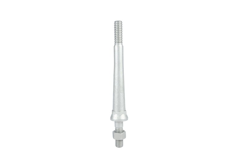 Reinforced spindle for pin insulator - thread type