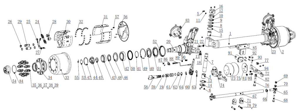 Diagrama de explosión de HJB3405-000-ABS del eje de dirección