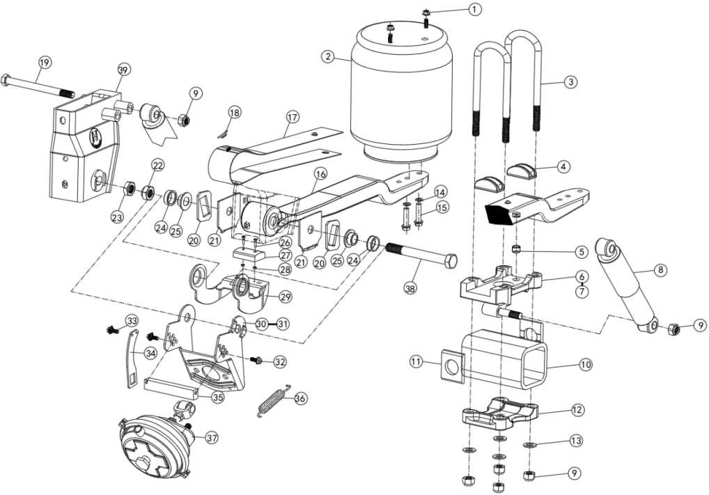 رفع 10T مع محور واحد معلق (HJ10A1A1-268WD)