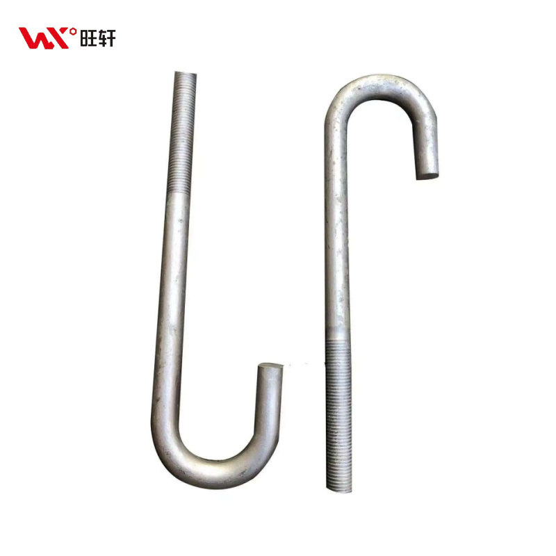 Construction Fasteners Hot Dip Galvanized J Type Foundation Anchor Bolt