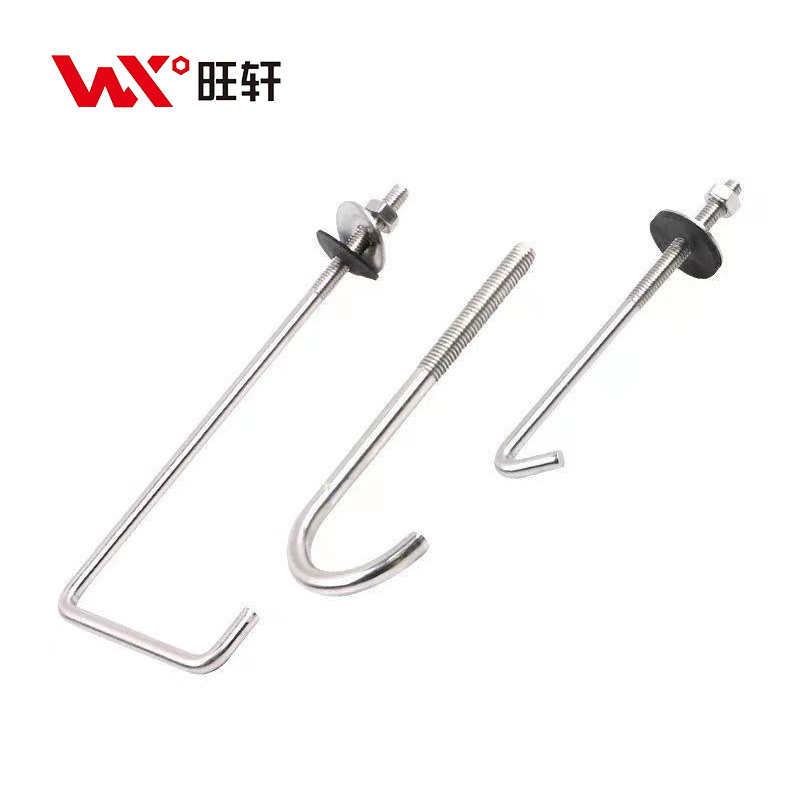 Free Sample Galvanized J Type Hook Bolt with Nut
