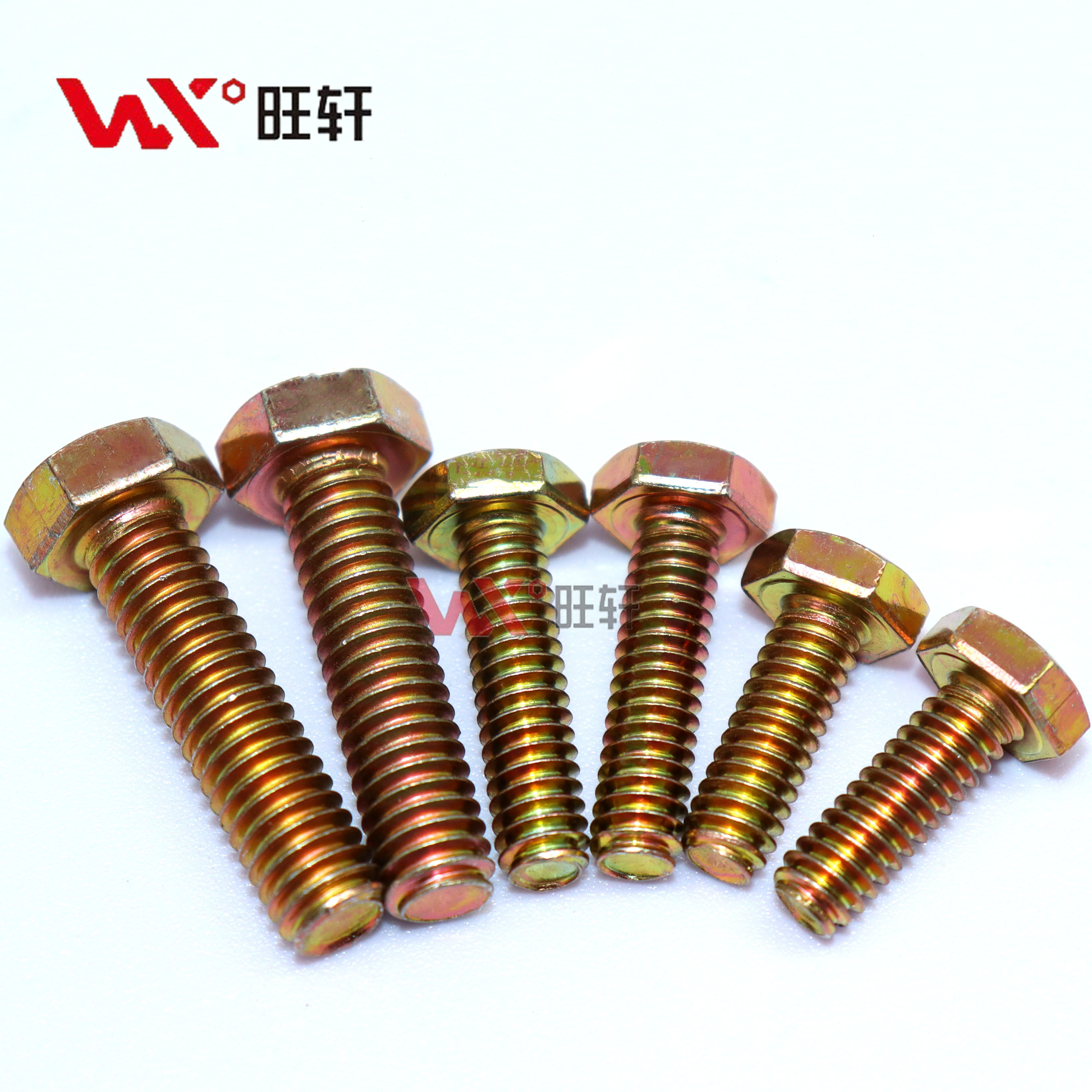 UNC BSW Hex Bolt Full Thread Yellow Zinc