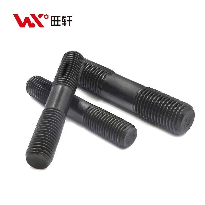 High Strength Grade 4.8 8.8 10.9 12.9 Oxidized Black Double Threaded Stud