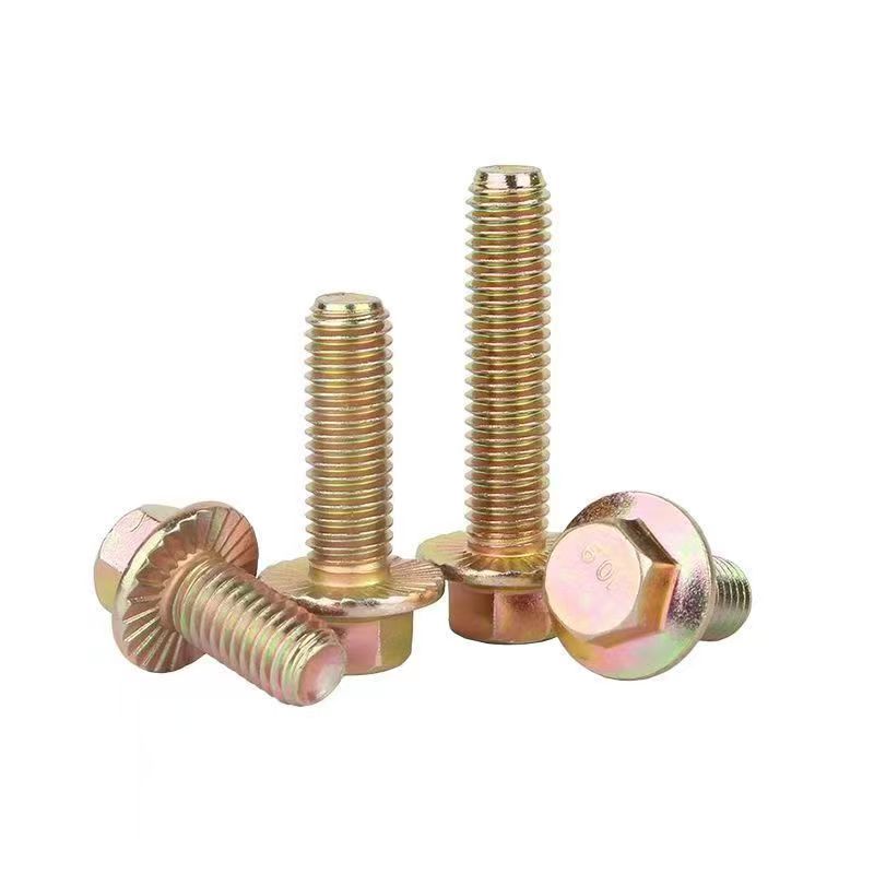 High Quality Grade 4.8 8.8 10.9 12.9 Yellow Zinc DIN6921 Flange Bolts