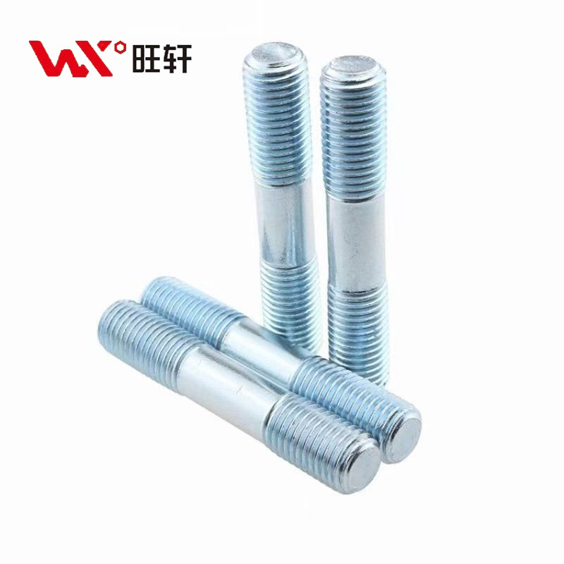 High Quality Grade 4.8 8.8 10.9 12.9 Blue White Zinc Double Thread Stud