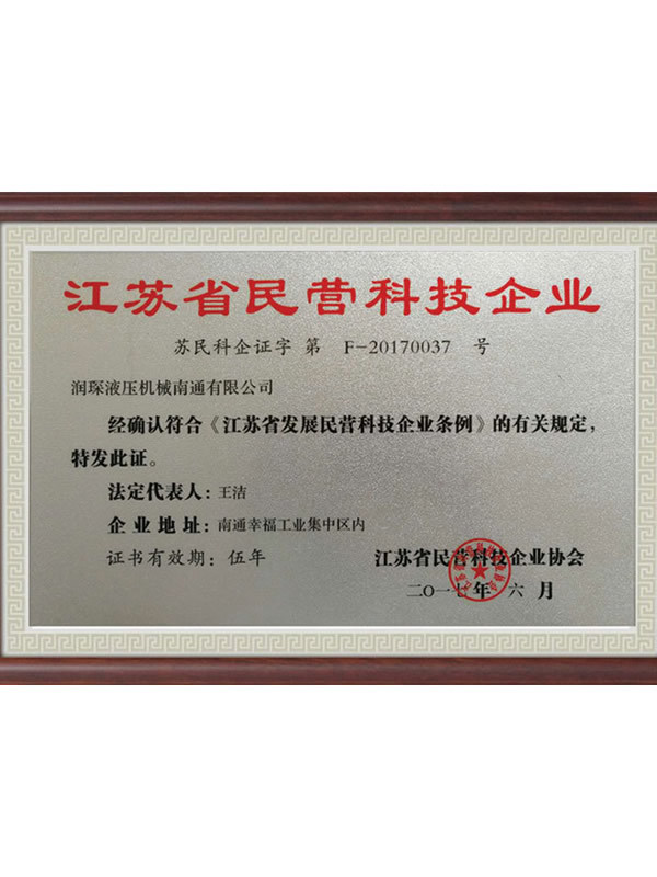 Private technology enterprises in Jiangsu Province