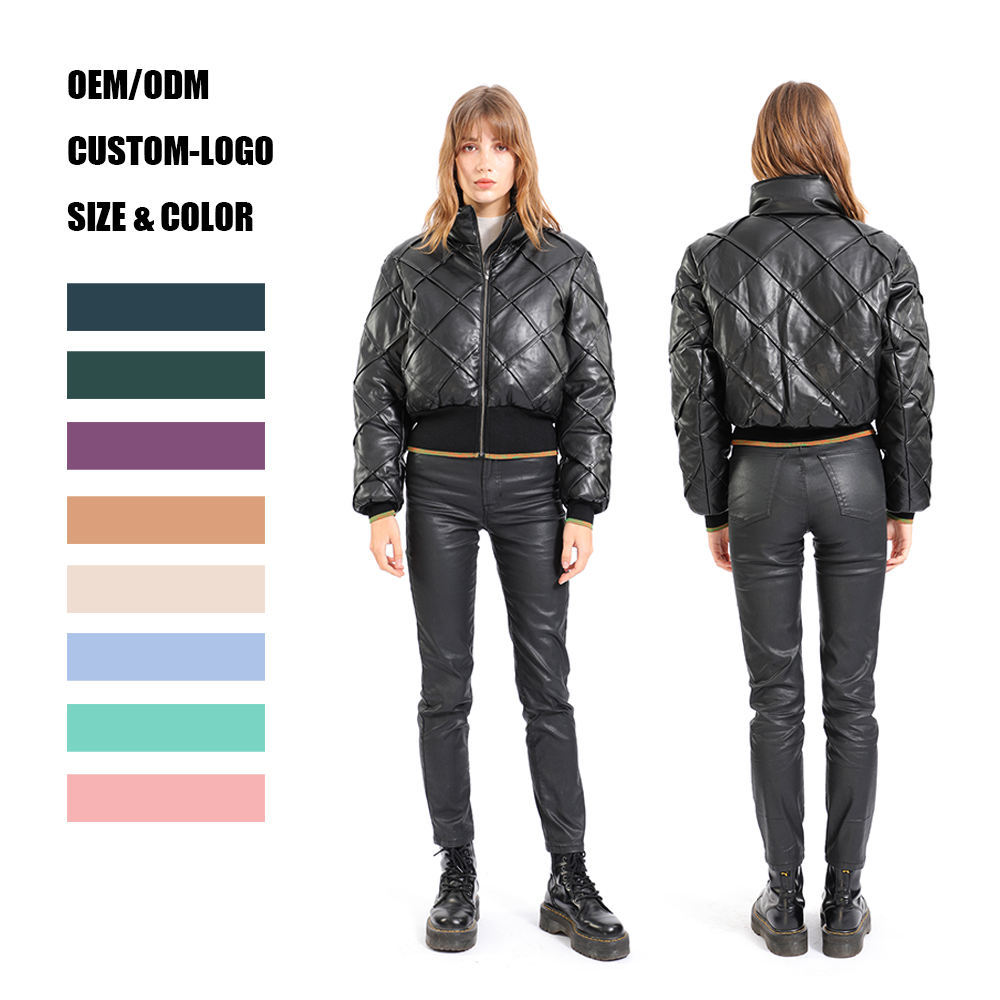 Fashion Turn Down Collar Design Cropped Winter Stre
