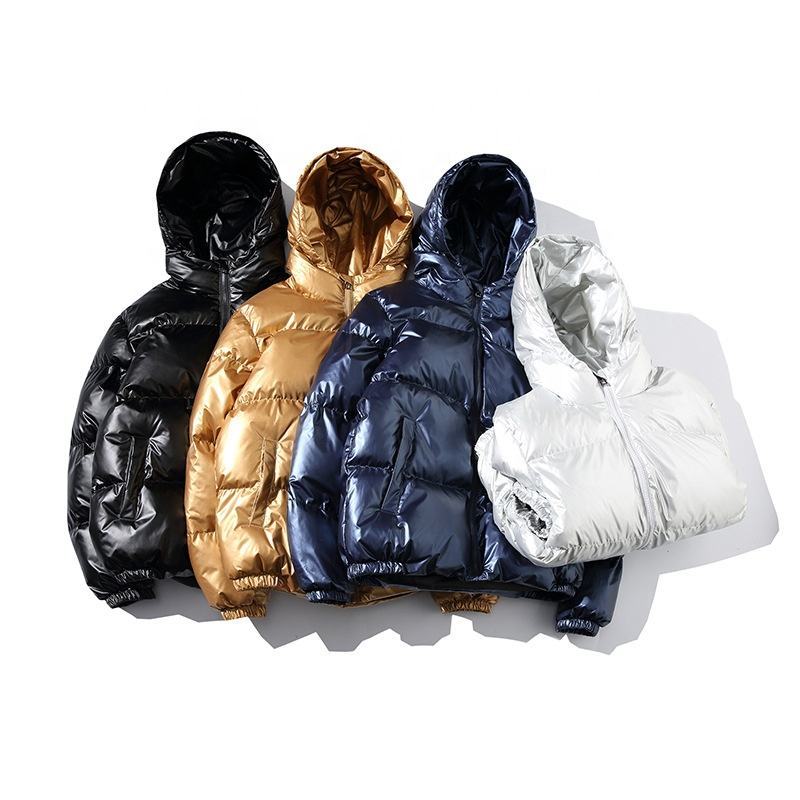 Plus Size Men_s Winter Shiny Cotton Padded Jacket