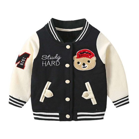 Custom logo wool embroider chenille bomber with leather sleeves vintage baseball letterman varsity children big kids jacket