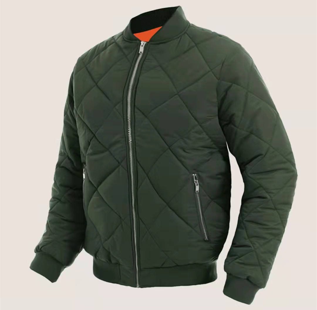Men's Green Thicken Warm Winter ma 1 flight