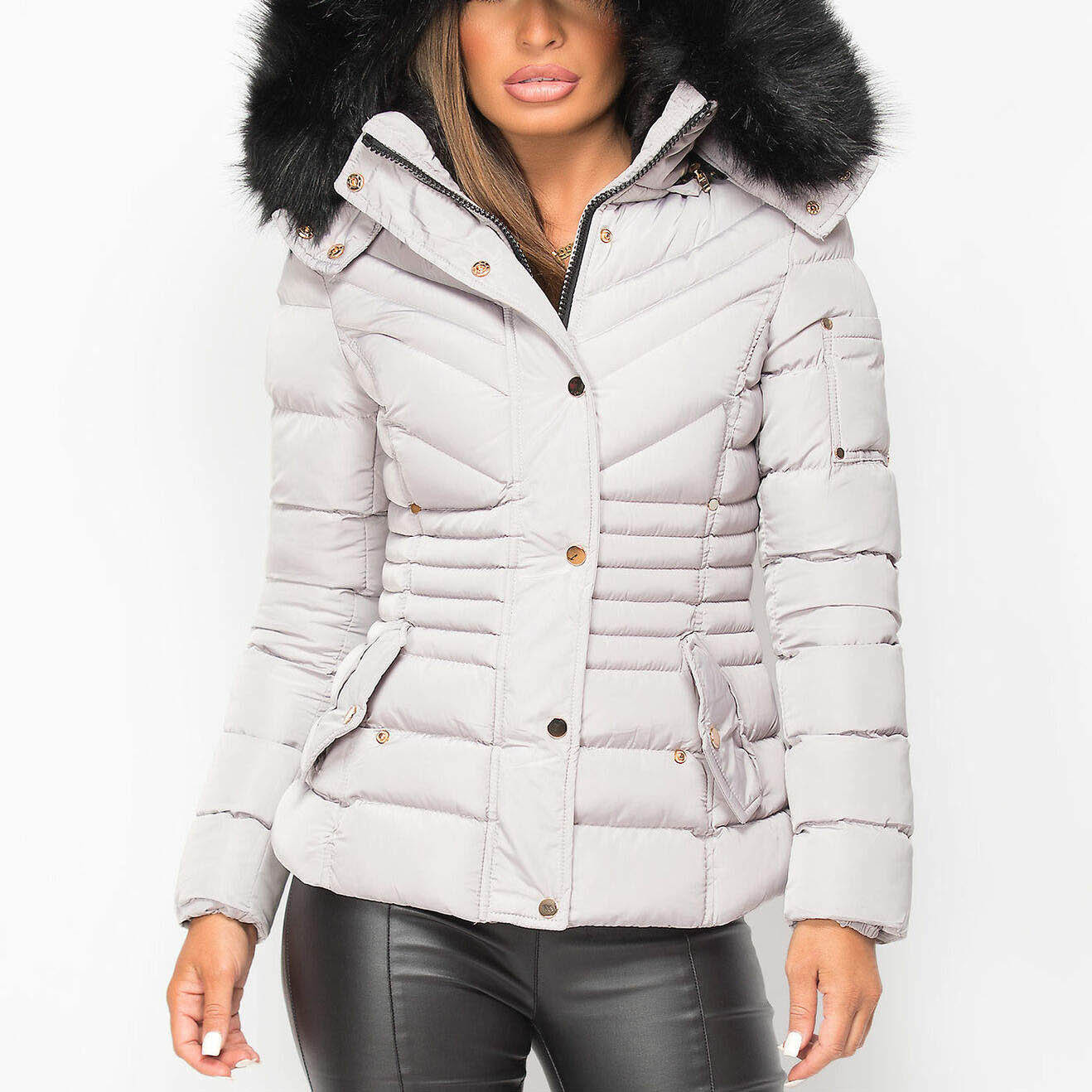 Custom 2023 ladies winter outdoor hooded bubble coa