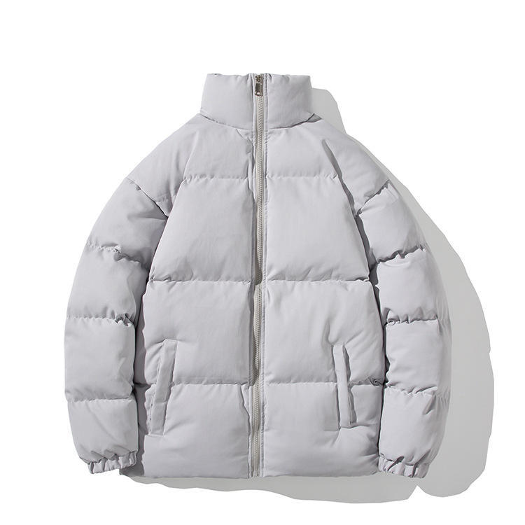 Custom Winter Puffer Jacket For Men Stand Collar