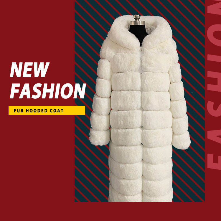 New Design Faux Fox Fur Coat Winter Long Whi