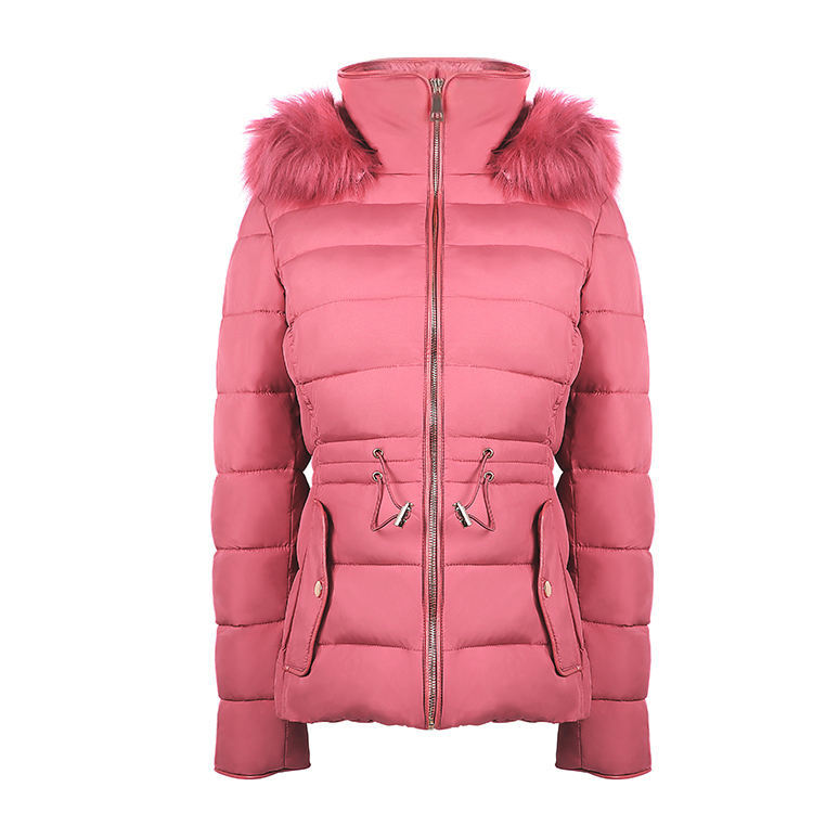 Ladies padding jacket with fur hood Women faux_yyth