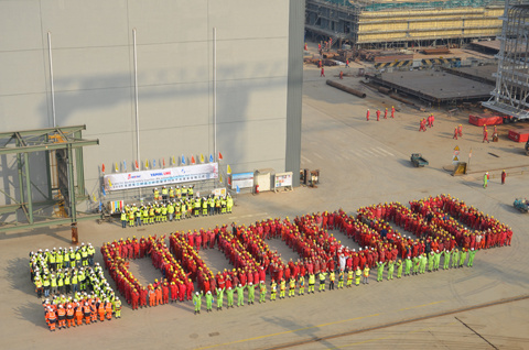 YAMAL LNG Project 5 million job hour without LTI celebration held on BOMESC yard