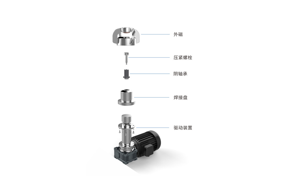 Bottom magnetic agitator