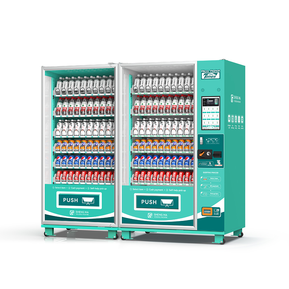 15. Inch Touch Screen Double Cabinet Drink Vending Machine