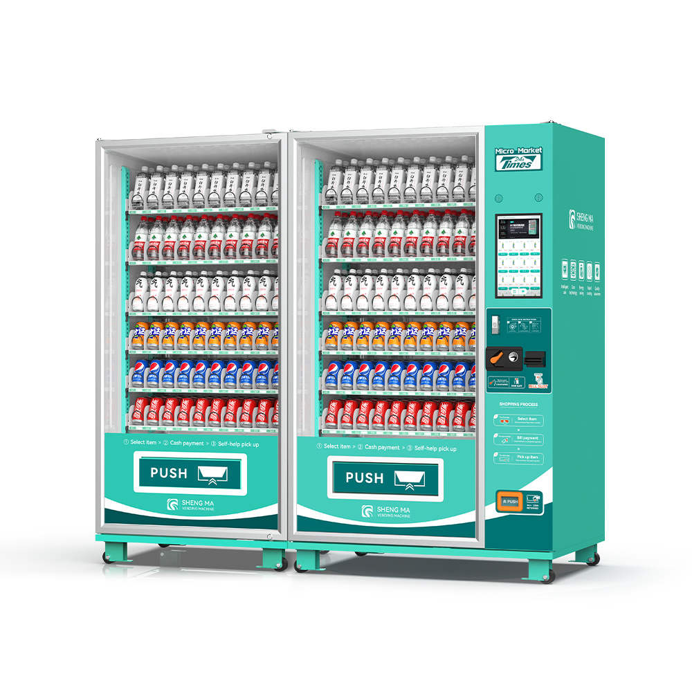 15. Inch Touch Screen Double Cabinet Drink Vending Machine