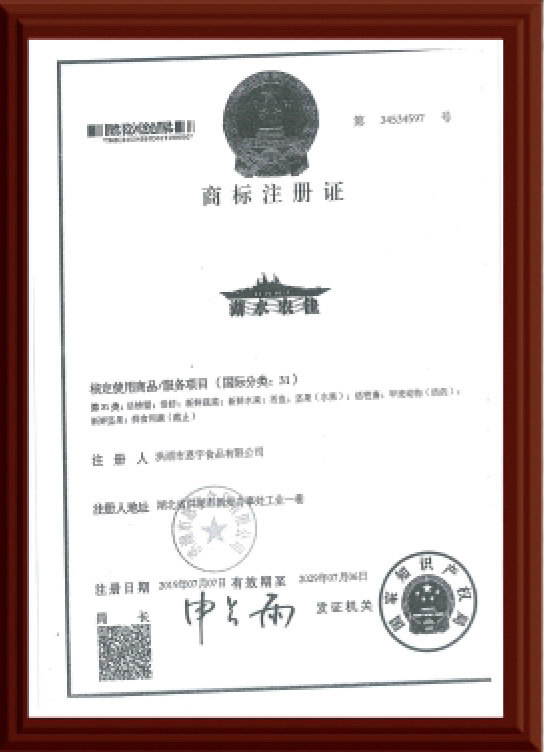 商標注冊證（湖水農佳）