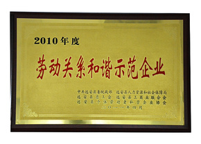 2010年度勞動(dòng)關(guān)系和諧示范企業(yè)