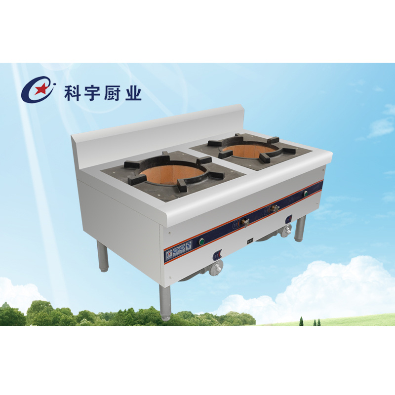 Double-eye low soup stove blower self-suction air