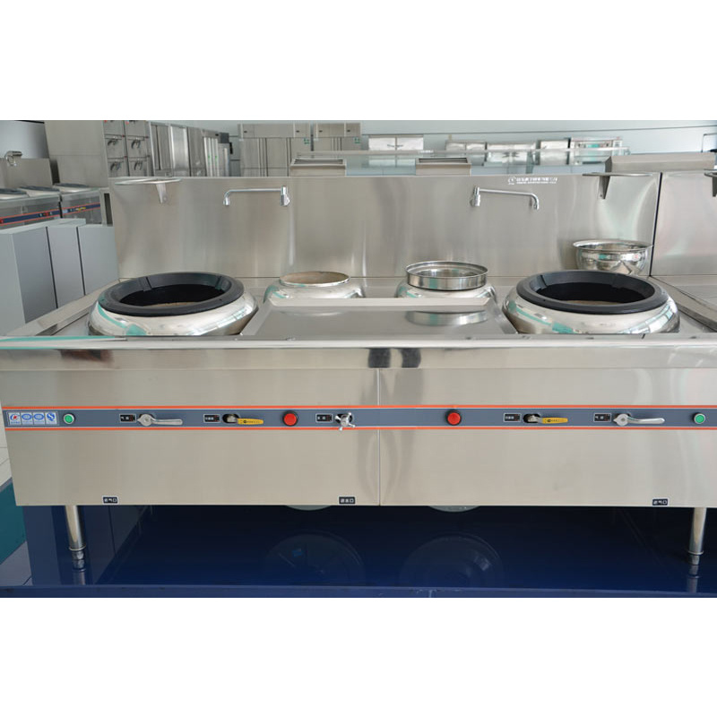 Double frying and double temperature gas stove