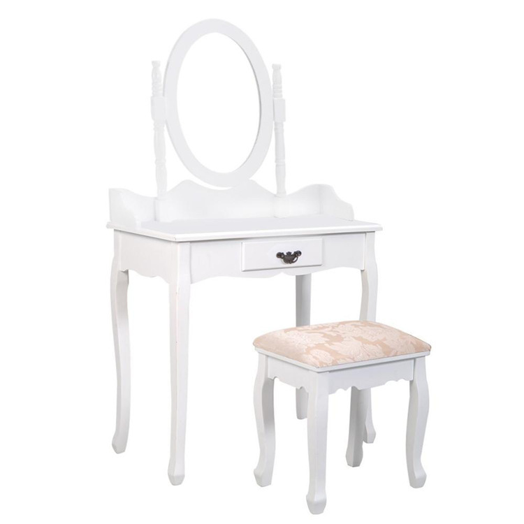wooden dressing table with stool