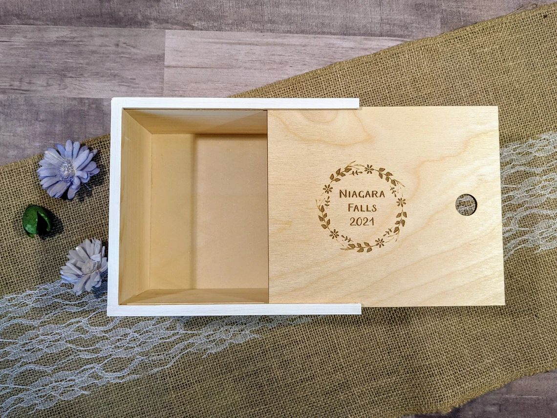 Memento Wood Slider Top Storage Box