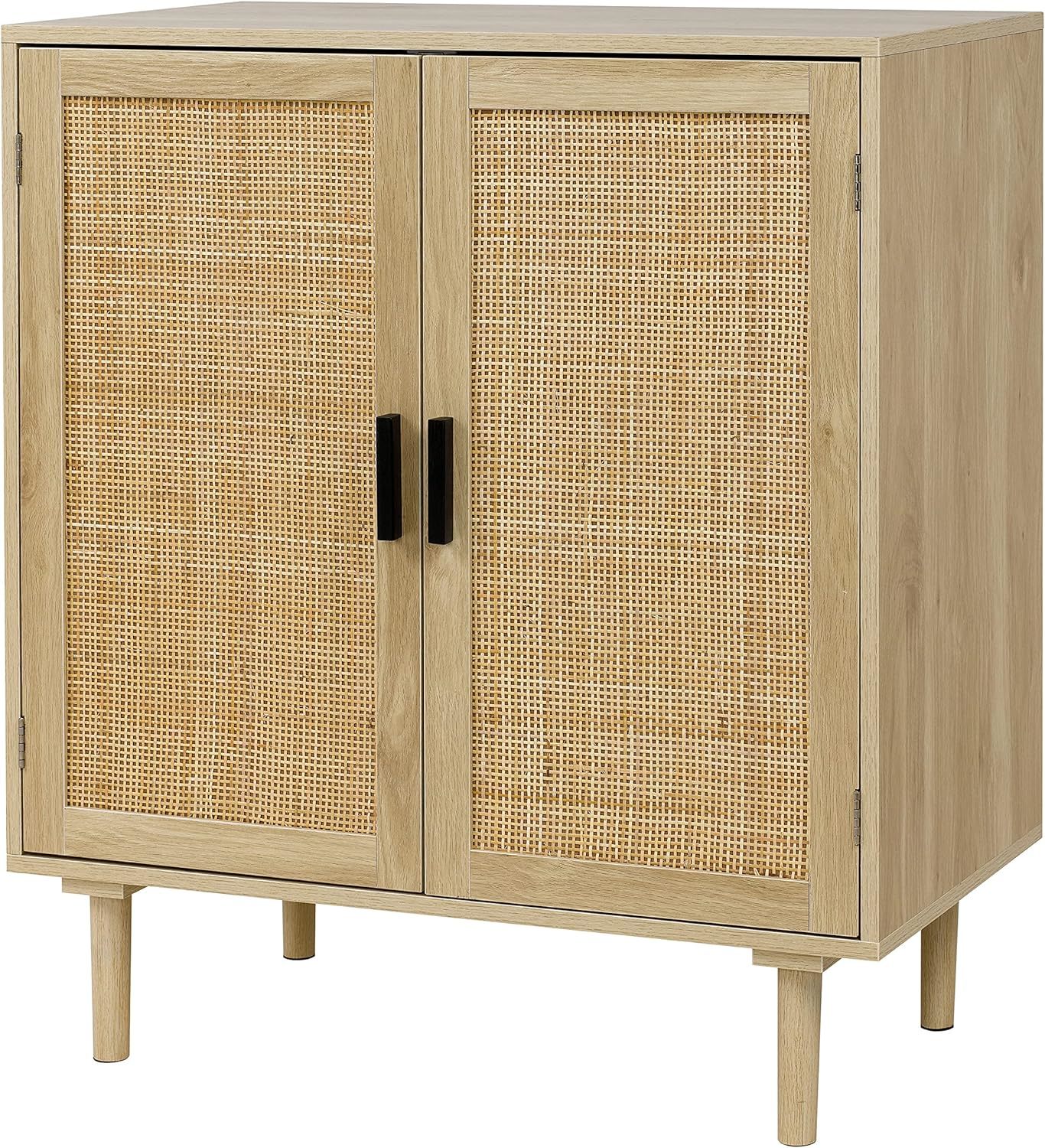 Sideboard Buffet Living Dining Room Kitchen Storage Cabinet with Rattan Decorated Doors