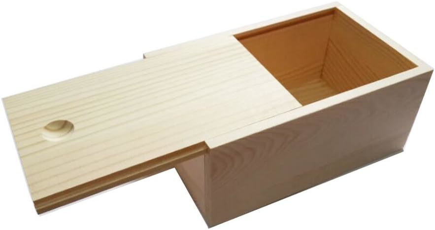 Wooden Unfinished Storage Box with Slide Top