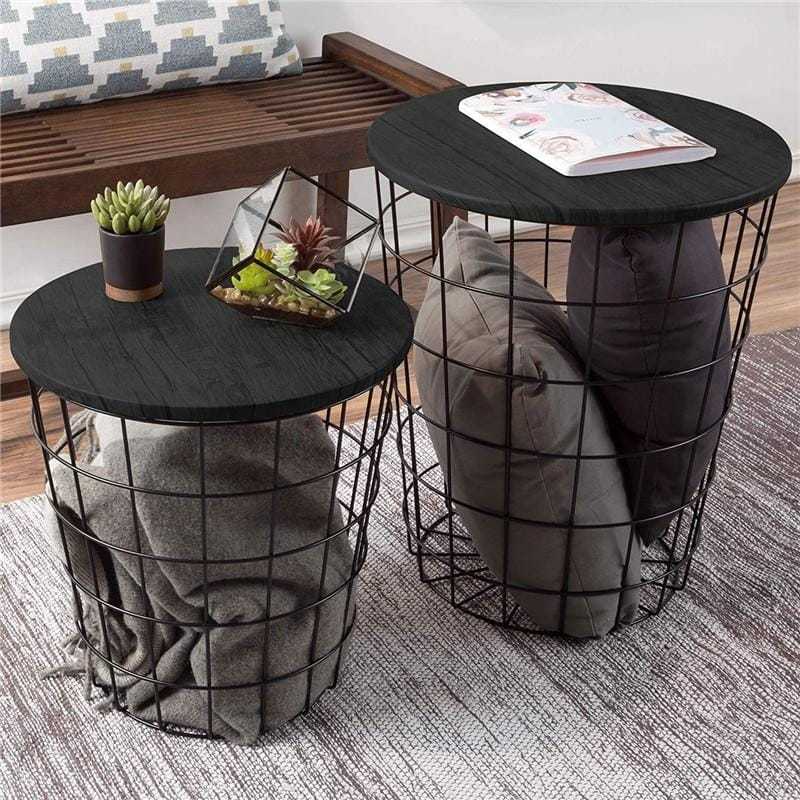 wooden nesting coffee table