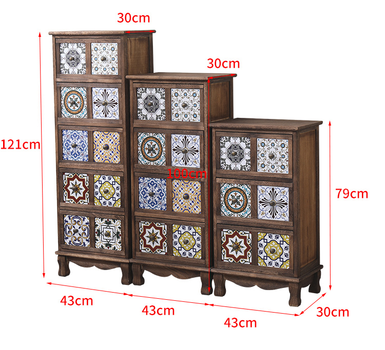 6 drawer wood cabinet