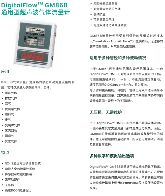 GM868通用型超声波气体流量计