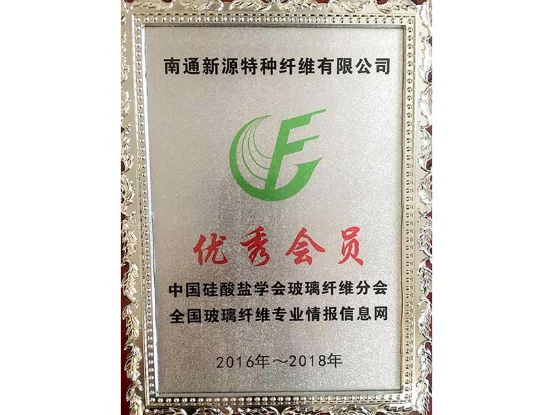 中国硅酸盐学会玻璃纤维分会优秀会员 中国硅酸盐学会玻璃纤维分会优秀会员