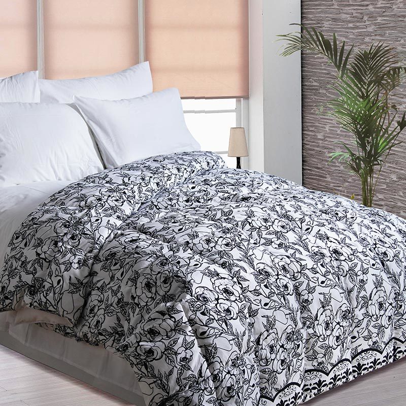 Microfiber Printed Peachy Feather Duvet